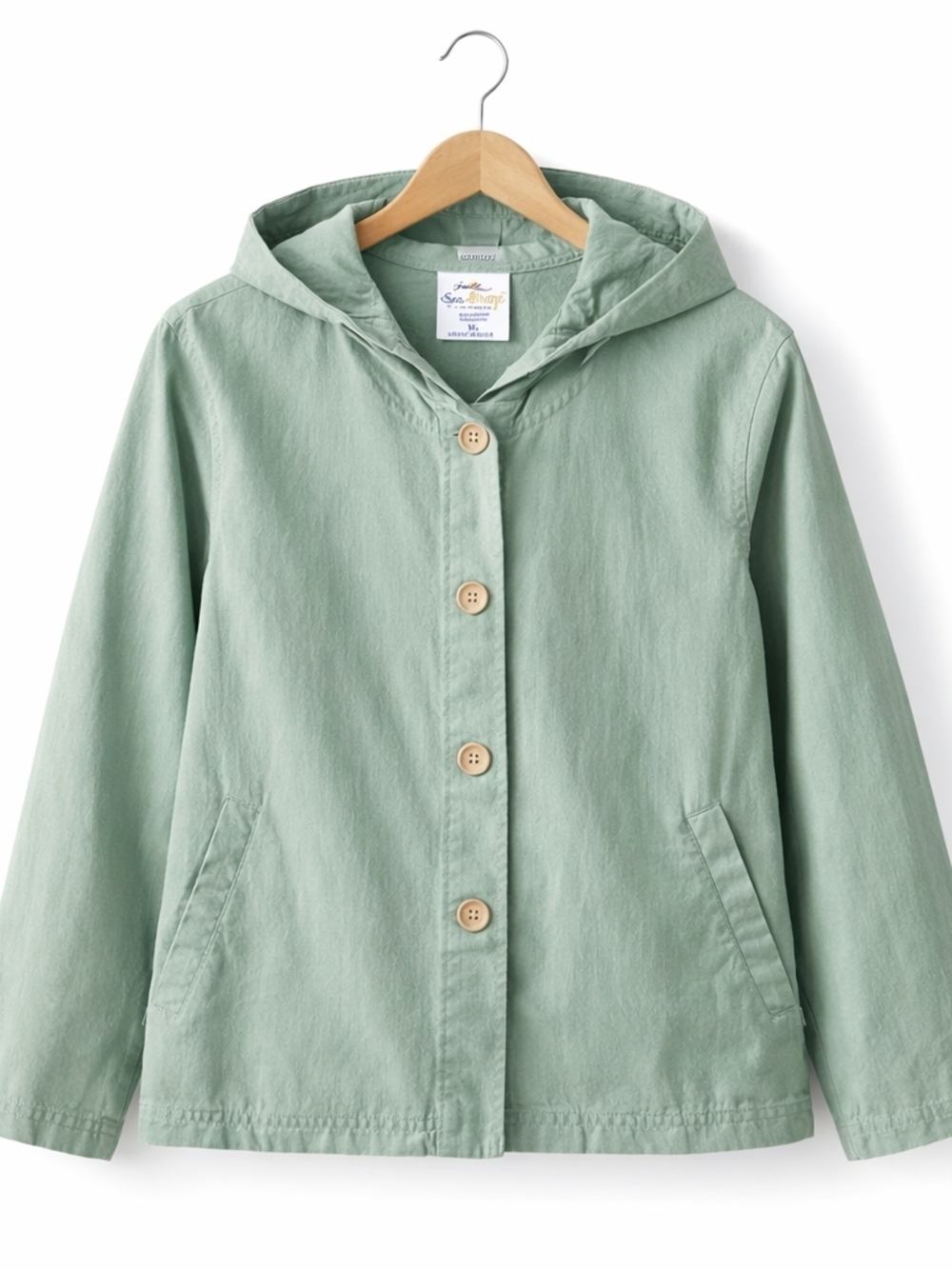 Sea Breeze California Cotton Hooded Jacket XL Mint Green Coastal USA